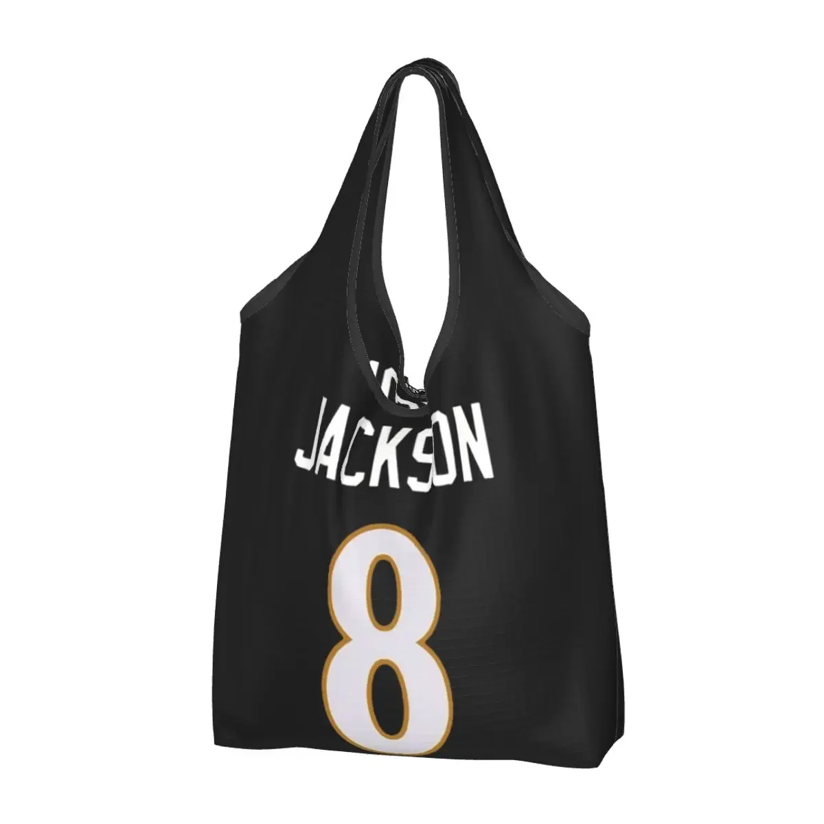

Lamar Jackson Portable Tote Shopping Bags Large Capacity Shopper Bag Grocery Handbag Shoulder Bag