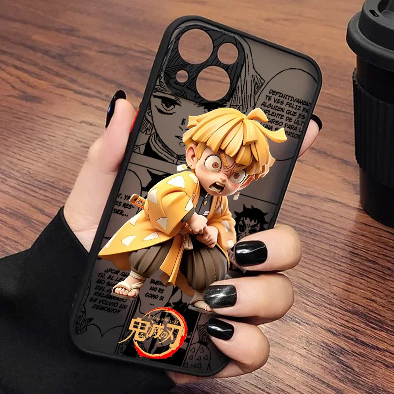 Demon Slayer Agatsuma Zenitsu Cassa Del Telefono Per Poco F2 F3 F4 F5 C31 40 M2 M3 M4 M5S X3 X4 X5 X6 Pro GT Smerigliato Traslucido Funda