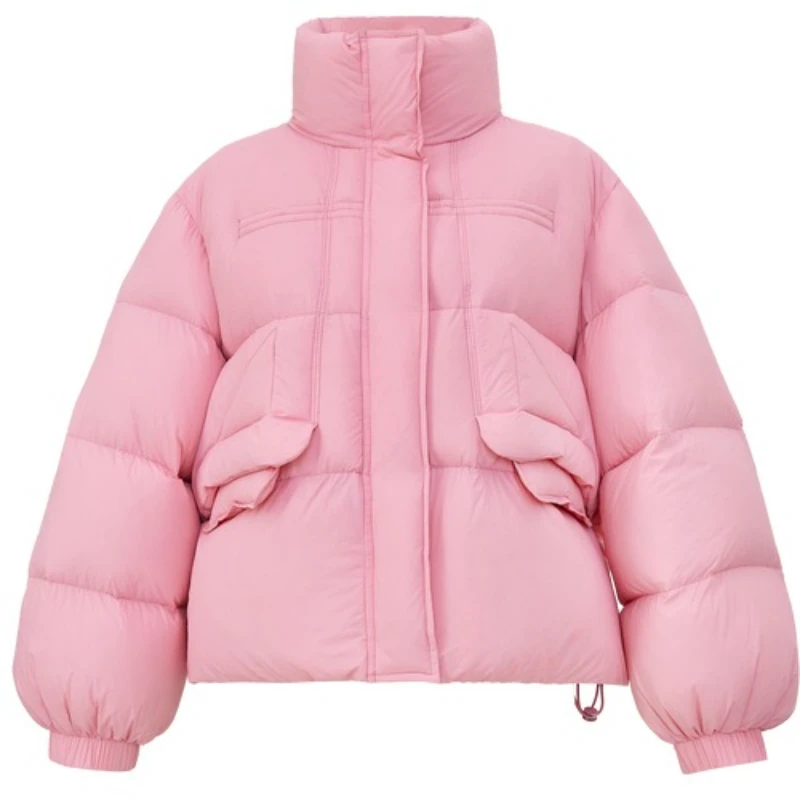 SENTUBILA Dames Winter Donsjacks 2025, Opstaande Kraag Puffer Donsjack Lichtgewicht Warme Outerwears Vrouwelijke Kleding W54YC2158