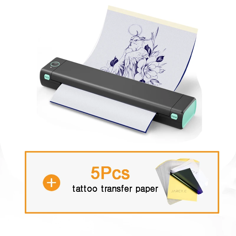 

Wireless Portable Tattoo Printer Bluetooth Thermal Mobile Printer Inkless Tattoo Transfer Paper Printer for Home Office Business