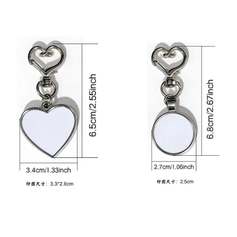 Personalized Custom Blank Heart-Shaped Round Pendant Valentine'S Day Pendant Heat Transfer Accessories Pendant Can Be Printed