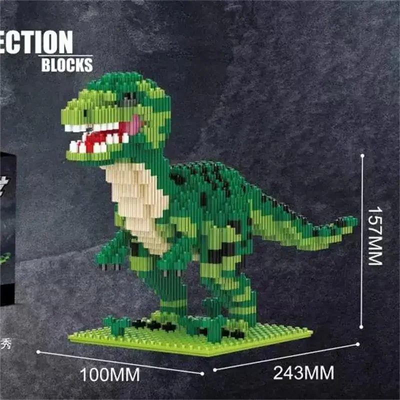 Verbindung Blöcke DIY Dinosaurier Bausteine Micro Brinquedo Tyrannosaurus Auktion Juguetes Kinder Spielzeug Junge Präsentieren Lechuan