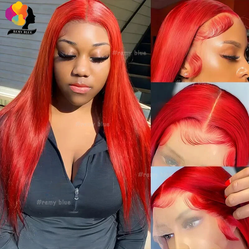 Straight 13X6 Hd Lace Front Pruik Human Hair Pruiken 99j Rood Bordeauxrood Gekleurd Transparant Pre Tokkelkant Frontaal Menselijk Haar Pruiken