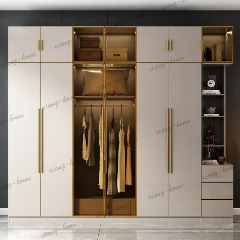 FG Shelves Glass Doors Wardrobe closet organizer system Living Room Organizer Open Wardrobes Luxury Cupboard Bedroom Furniture