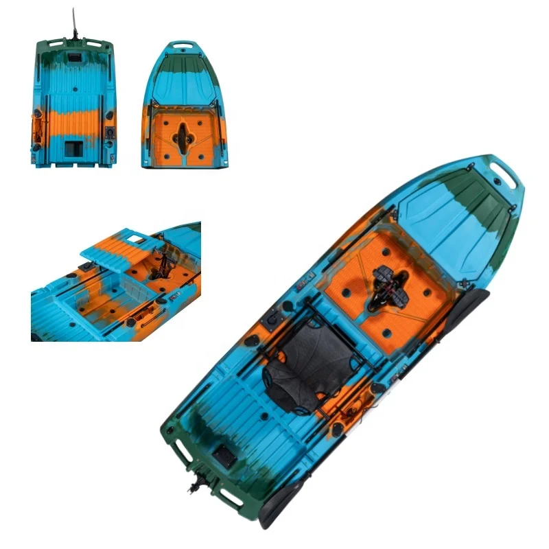 

2025 New 2pcs Wide Modular Kayak Fin Pedal Detachable Kayak With Large Live Fish Hatch and Wheels for Outdoor Paddling