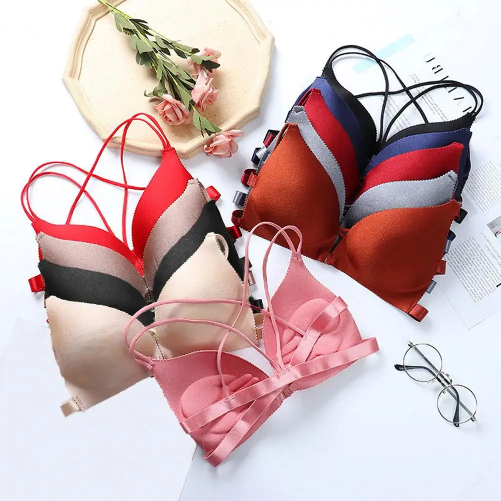 Wireless Bra 3/4 Cup Bra Comfortable Padded Push Up Bra with Back Straps for Women Wire-free Support Adjustable for All-day