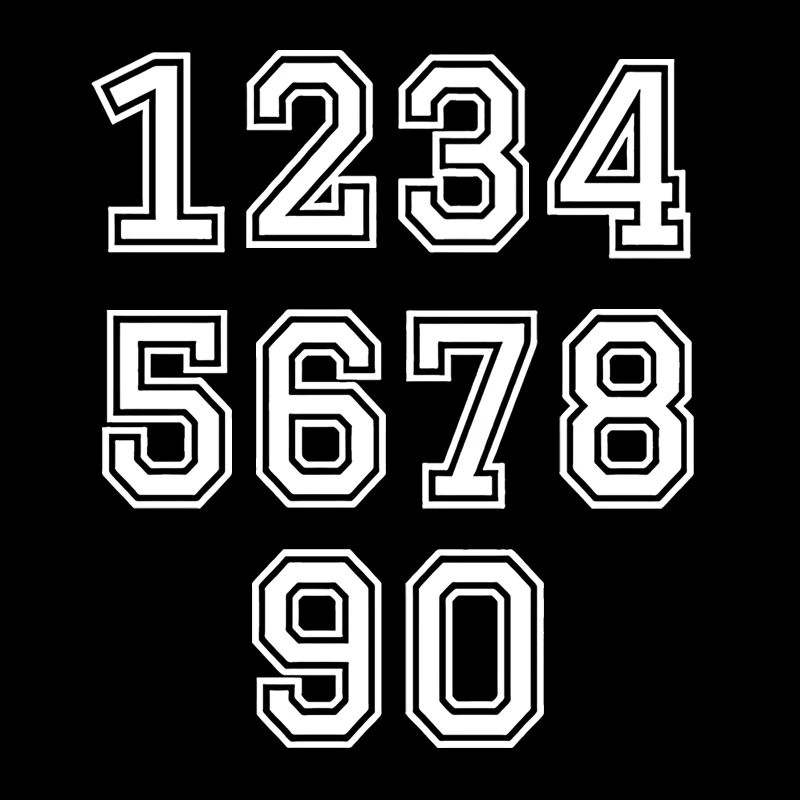 Customized numbers for jerseys Athletic Wear Iron on patches heat transfer vinyl DIY Sewing Decoration