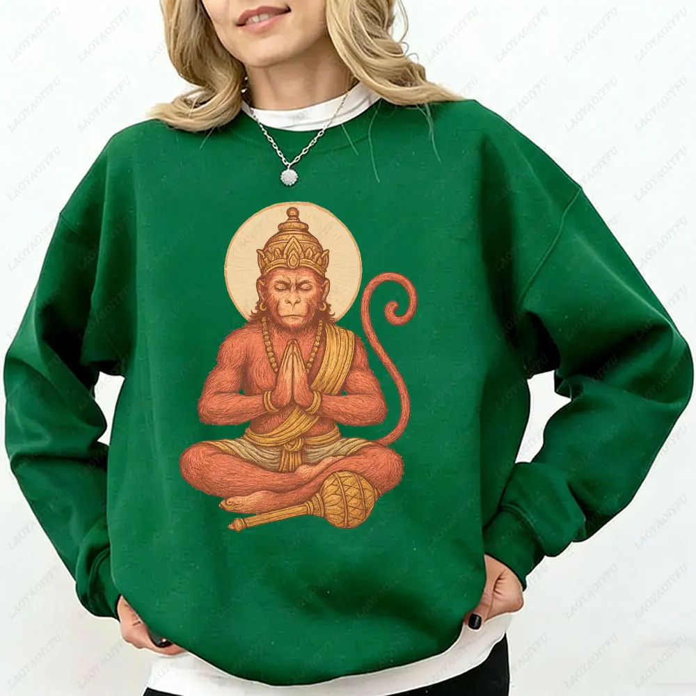 ハヌマン スウェットシャツ ヒンドゥー教の猿の神 プルオーバー スピリチュアルギフト ヨガセーター インド神話 ギフトアイデア 瞑想 強さのシンボル