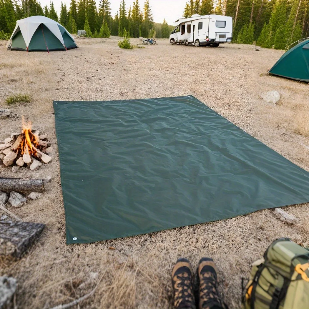 VIKAMA Tiefgrüne Bodenmatte Wasserdicht, Verschleißfest, Tragbare Picknickmatte Camping Faltbare Aufbewahrung