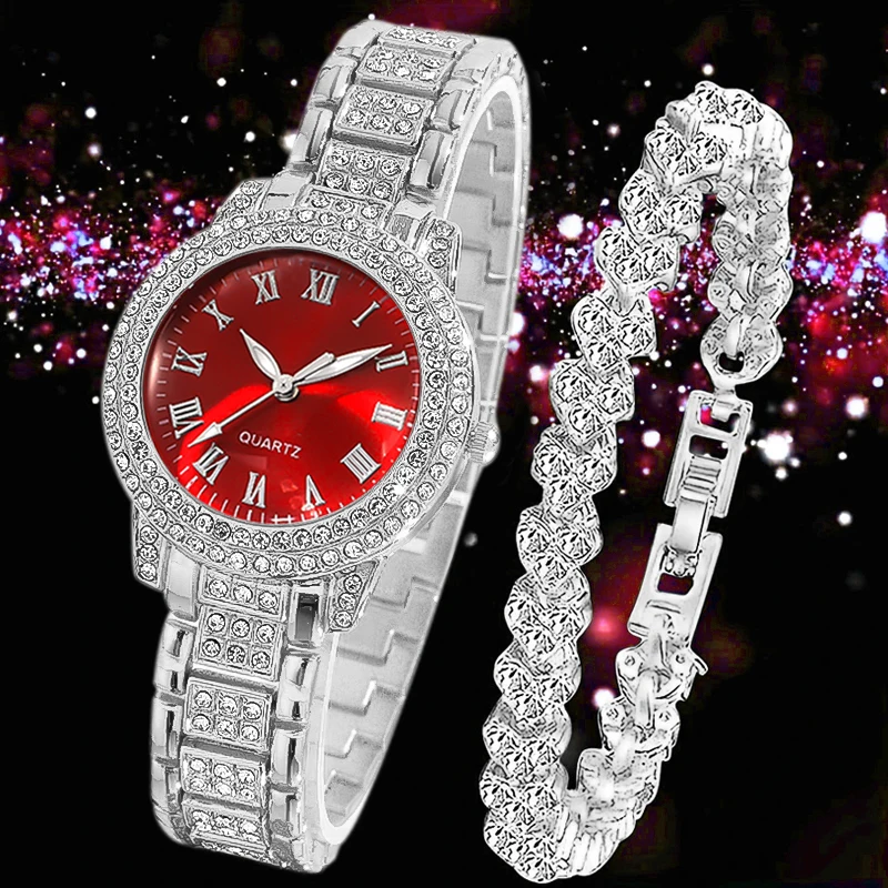 2Pcs Women's Watch Set, Ideal Gift For Festivals, Nice Gift For Ramadan, Eid Al‑Fitr, Easter, Graduation Season