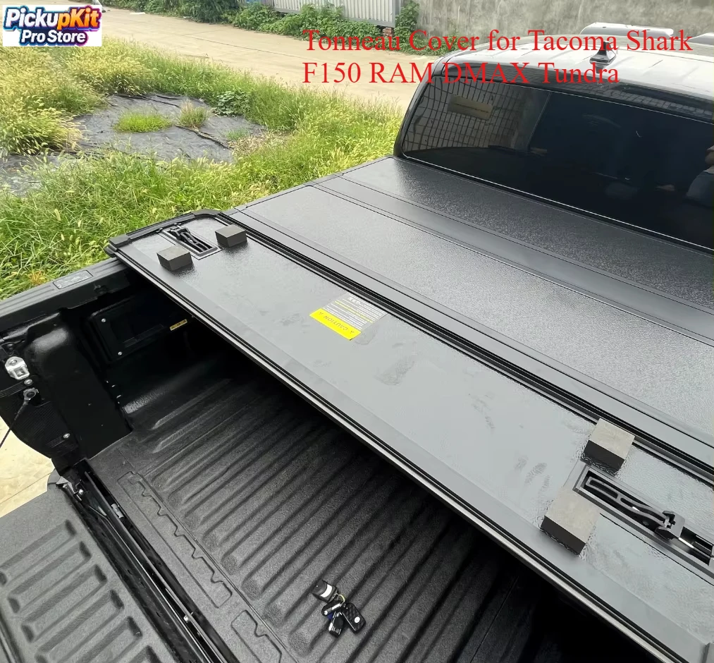 

Four-folding Aluminum Alloy Hard Pickup Bed Tonneau Cover for Tacoma Shark F150 RAM DMAX Tundra