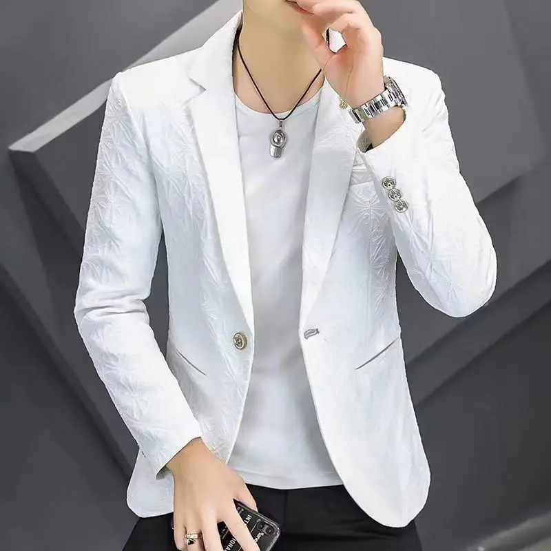 

New in Single Breasted Printed Male Blazer Fashion 2025 Vintage Men's Suit Jackets Luxury Designer Menswear Casual Simple Coat