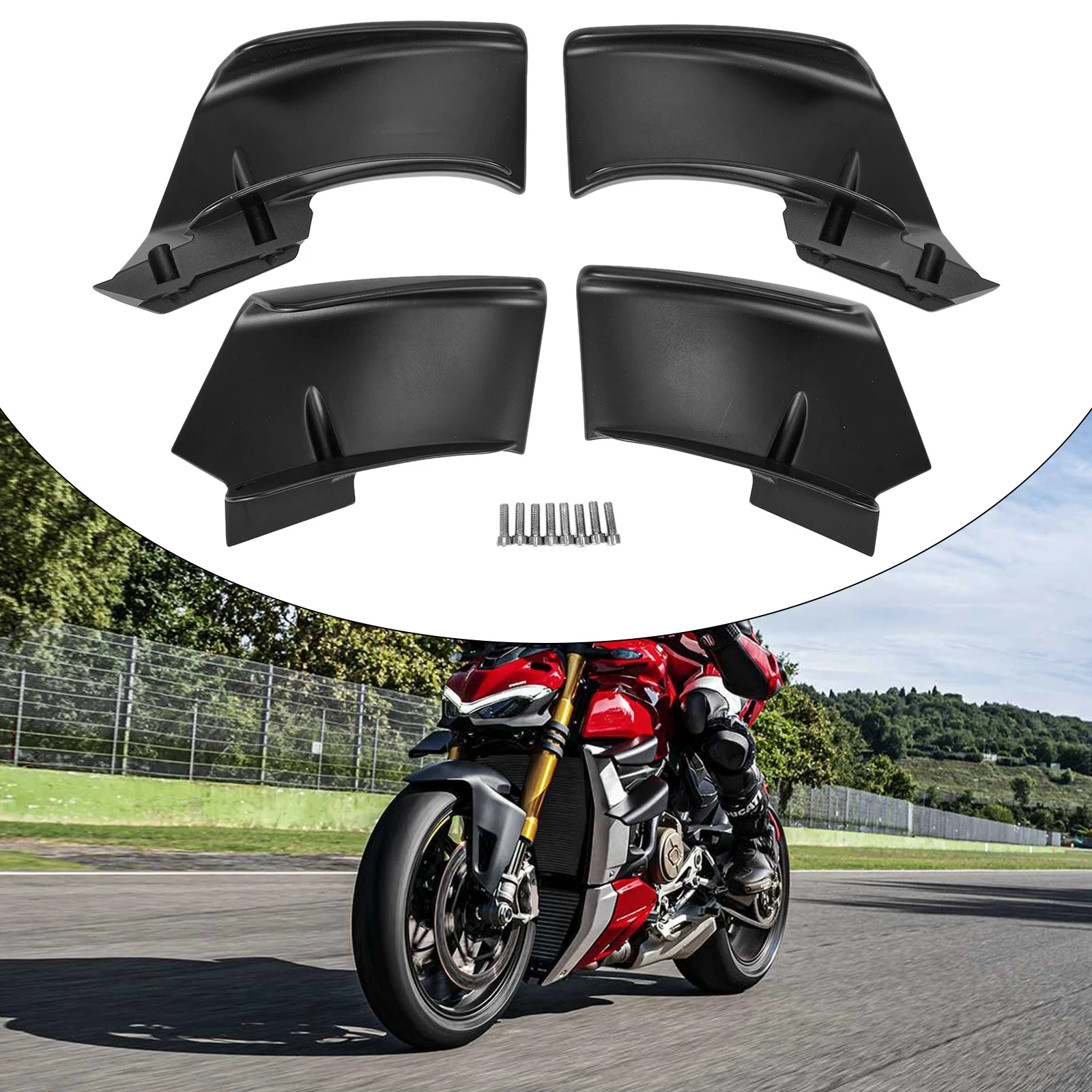 

Фиксированный спойлер-винглет для мотоцикла Ducati Streetfighter V4/S V4SP 20-23 V2 2022-2023, с гидрографическим покрытием