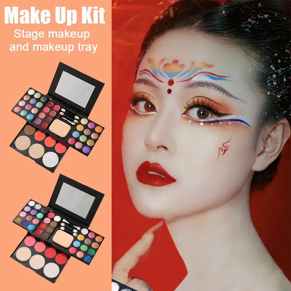 Kit de paleta de maquillaje para ojos, 1 piezas, 39 colores, colorete de base, lápiz labial cosmético, herramientas para ojos I3D7