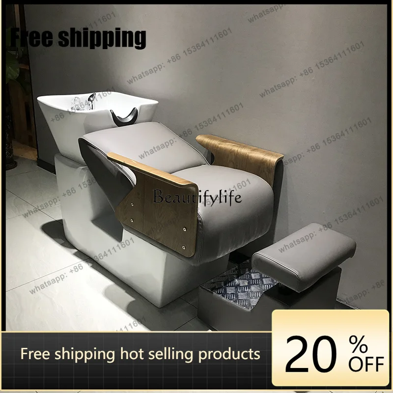 hot Barber shop shampoo flush bed high-end simple semi-reclining hair salon special