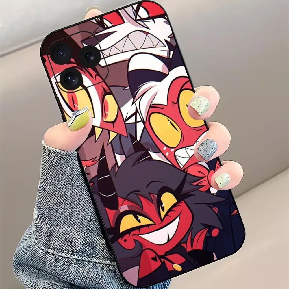 H-Hazbin Cartoon Hotel Phone Case For iPhone 8 11 12 13 Pro 14 15 Mini X XR XS  max Plus Shell