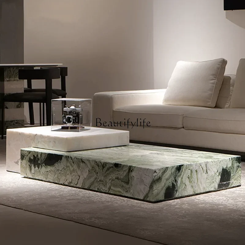 

ls 18Italian natural marble coffee table modern simple light luxury villa high-end