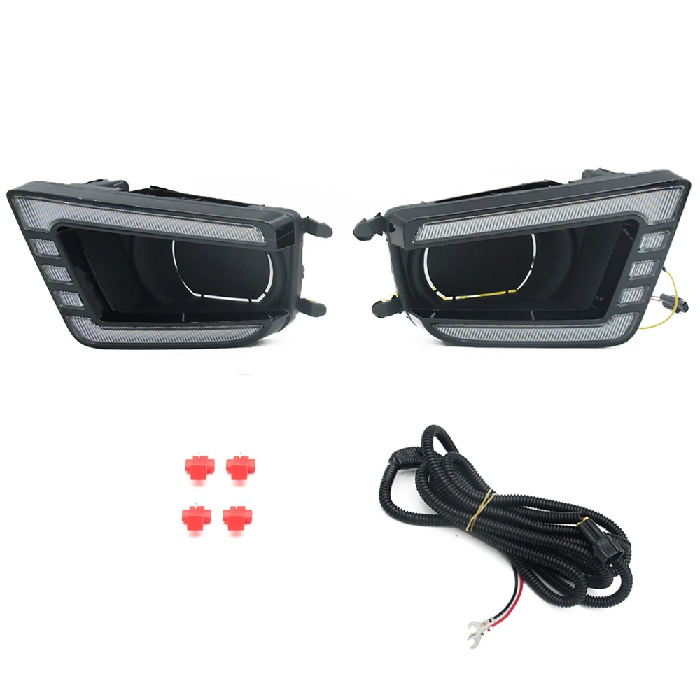 12V LED Front Fog Light Daytime Running Lamp Dynamic Turn Signal Lamp For Toyota Tacoma SR SR5 TRD Sport /TRD OFF Road 2012-2015