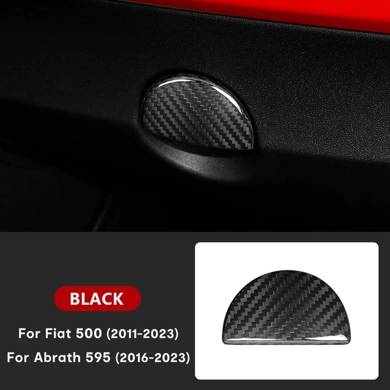 Real Hard Carbon Fiber Sticker For Fiat 500 2011-2015 Abarth 595 2016 2017 2018 2019 2020 2021 2022 2023 Glovebox Button Cover