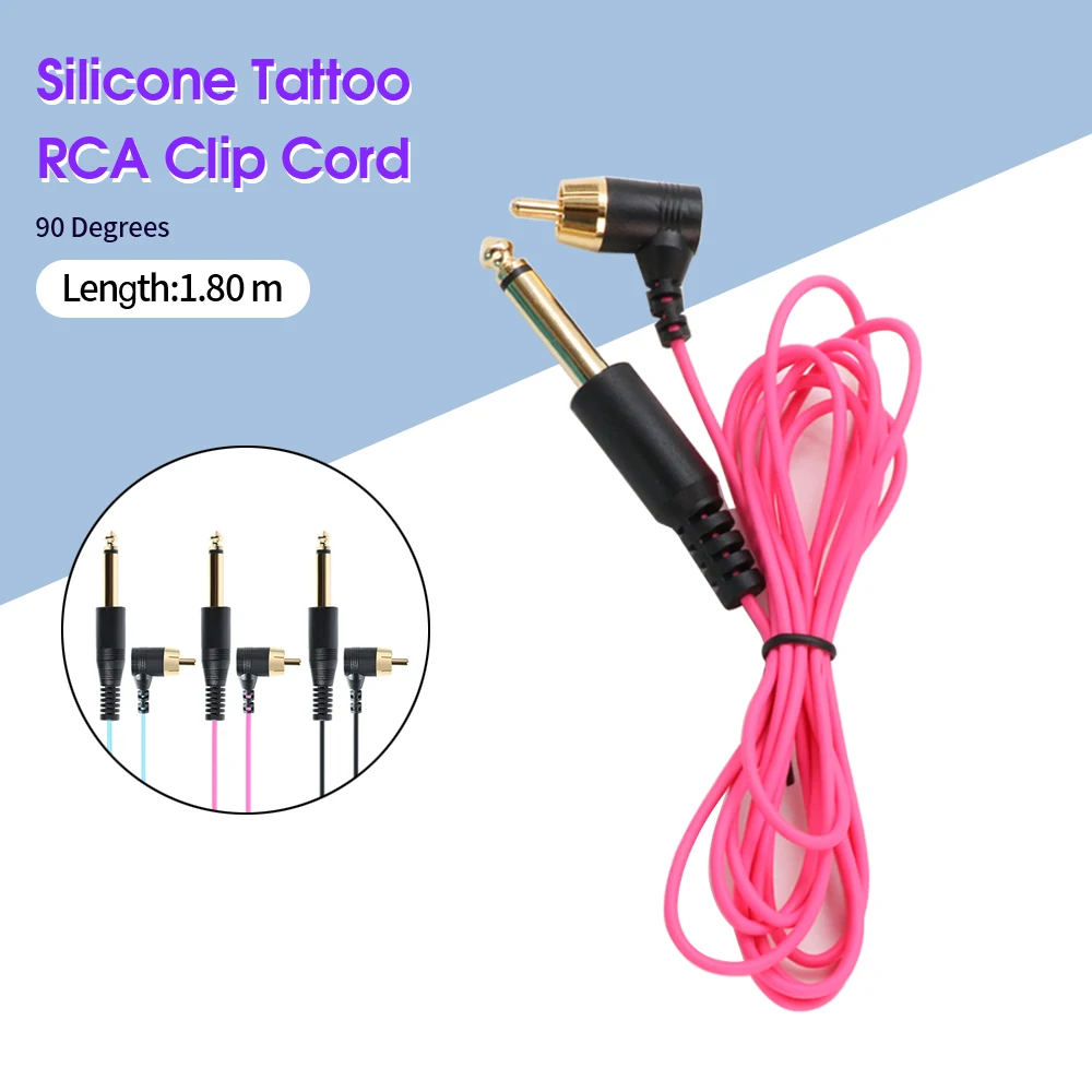 

Tattoo Supplies Right Angle Silicone Soft Tattoo Clip Cord RCA Cable Line Connector For Rotary Tattoo Machine Power Supply