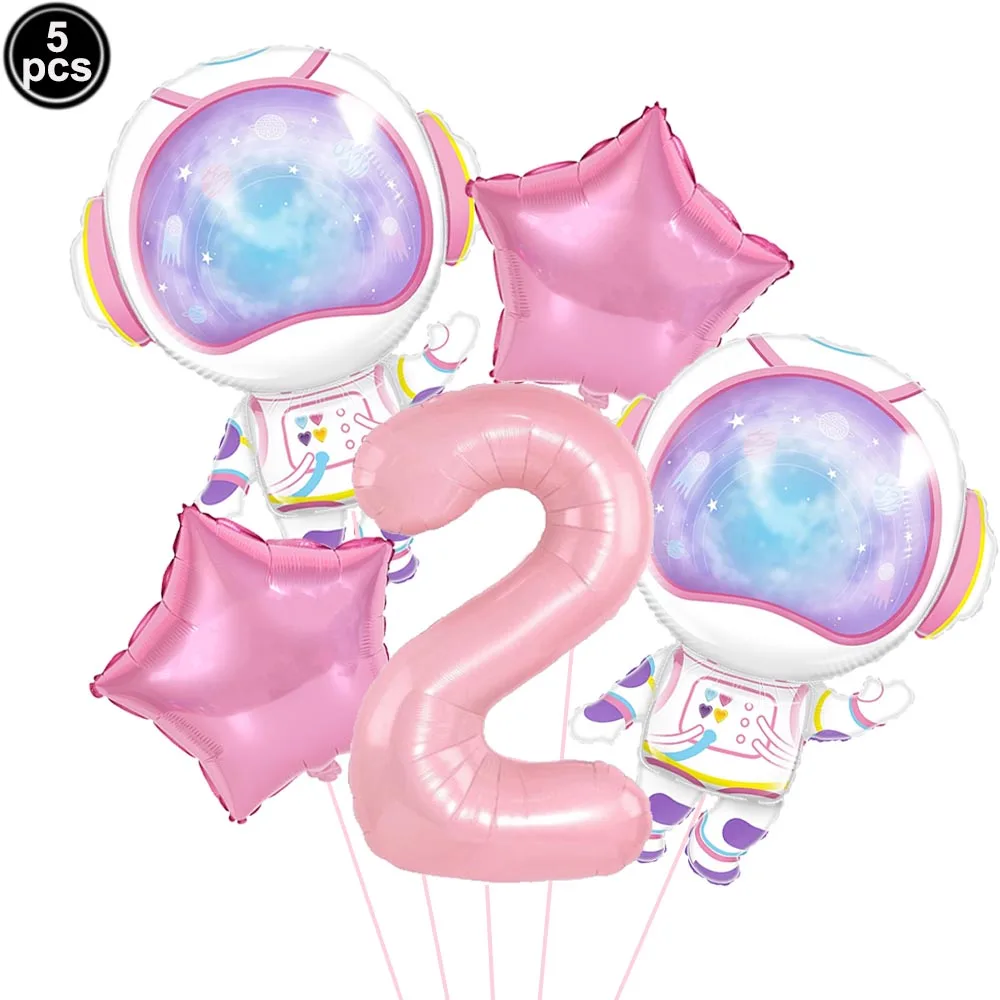 5 Stück Astronauten-Luftballons für Mädchen, Astronauten-Weltraum-Party-Dekoration, Weltraum, Astronauten-Planetenballons, Galaxie-Planetenballons – Detail 6