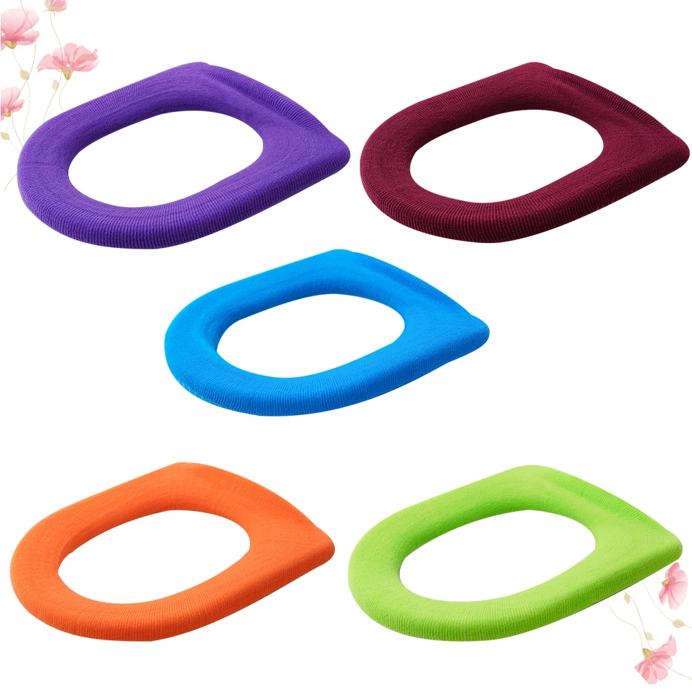 

5 Pcs Toilet Mat Colorful Covers Waterproof Lid Closestool Cushion Seat Bathroom Pads