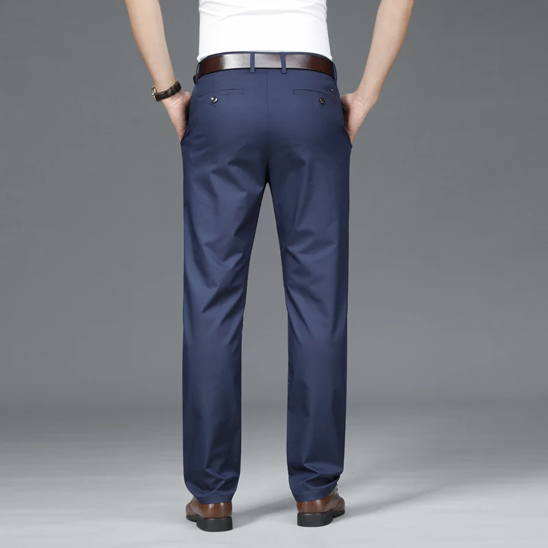 High-End Kwaliteit Casual Broek Heren Zomer Dunne Losse Elastische 2024 Nieuwe Rechte Broek Heren