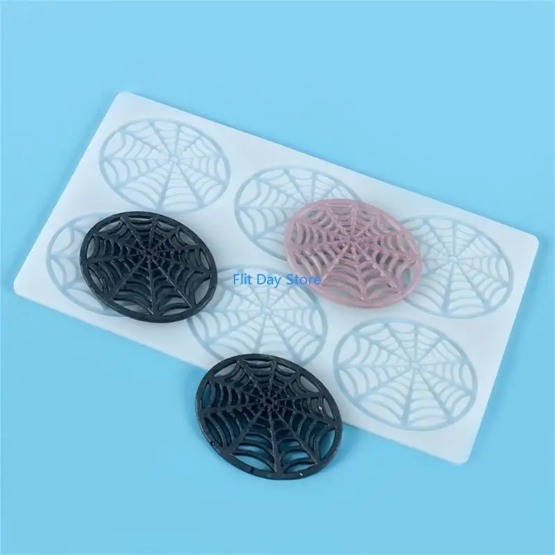 F92C Halloween Spiders Web Chocolate Mold Cake Decoration Fondant Mold Party DIY Tool