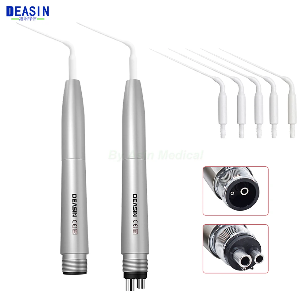 Dental Air Scaler Handpiece Activation Irrigation Perio Scaling With 5 tips Tooth Cleaner 2/4 Holes Oral Tool Whitening