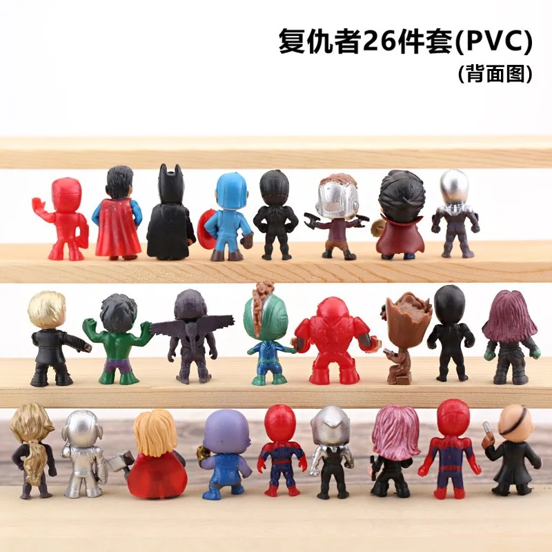 26 pz/set Marvel Avengers Superhero Series Anime Figures Model regalo per bambini Boy Kids Toys figurine Movie Character Statue