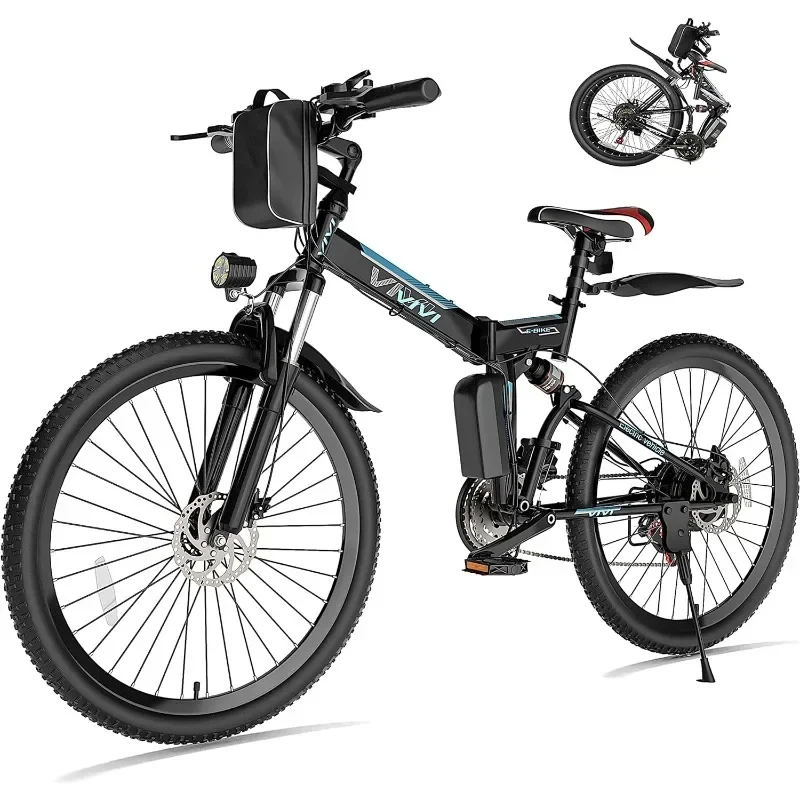 Electric Bike for Adults Foldable 500W (Peak 750W) Electric Mountain Bike 26'' Commuter Ebike 20MPH Adult Electric Bicycles