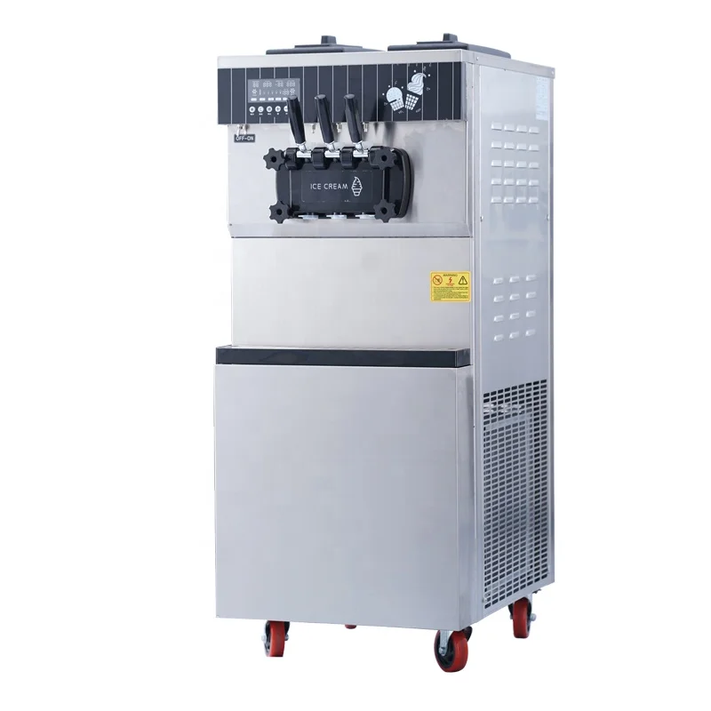 25L Automatic Soft Ice Cream Makers 3 Flavor Professional Commercial Stainless Steel Ice Cream Machine With Air Pump