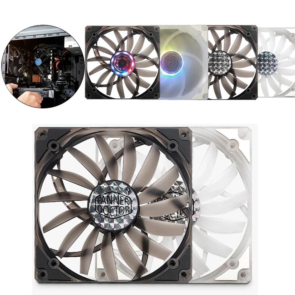 140mm RGB Chassis Cooling Fan 4Pin Heatsink Dissipation for Computer PC Desktop Computer Case Cooler Colorful Color Changing