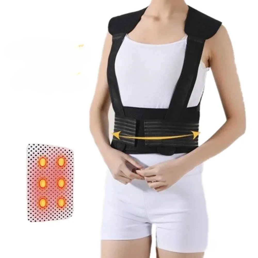 

Portable Self-heating Belt Back Support Shoulder Vest Waist Belt Warm Comfortable Magnet Stone Hot Compress Back Belts Keep Warm