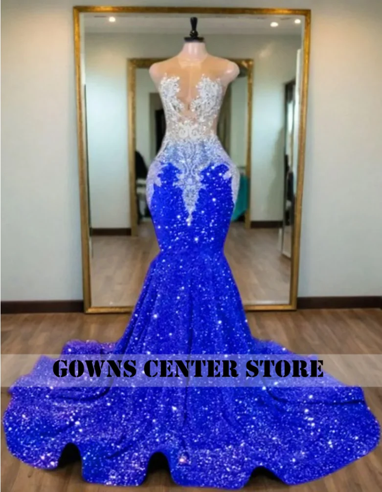 Orange Sequin Bead Crystal Long Prom Dresses For Black Girl Appliques Party Dresses Women 2025 Sequin Formal Gown Customized
