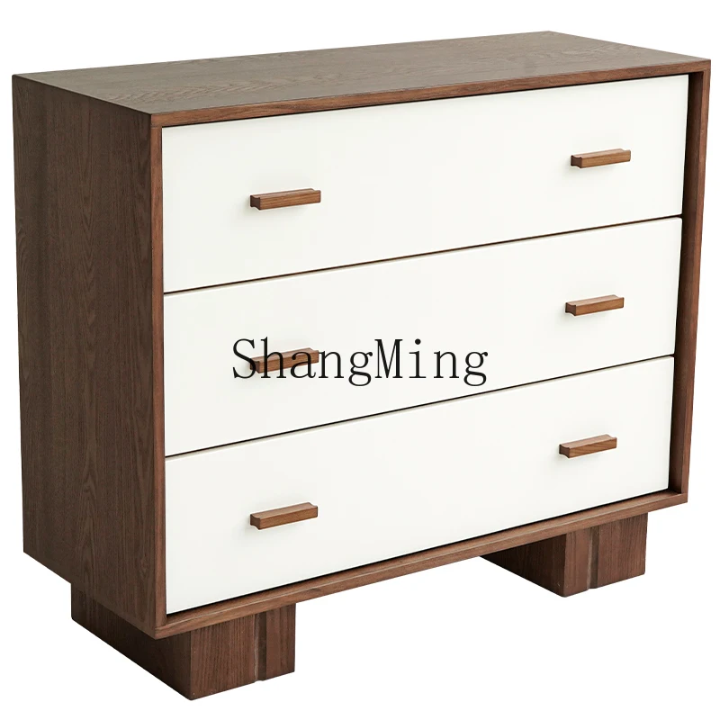 DHY simple living room storage cabinet small apartment retro chest cabinet wall drawer locker