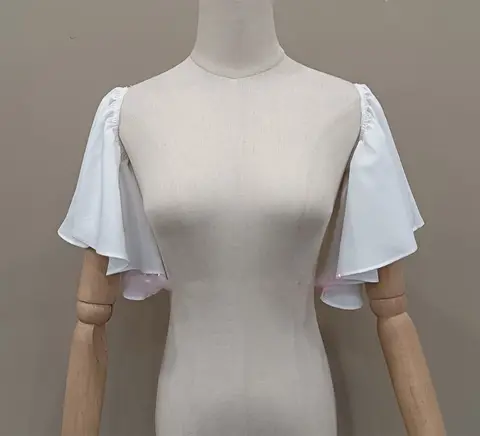 탄성 밴드가있는 쉬폰 웨딩 슬리브, 신부 액세서리 슬리브, 흐르는 짧은 소매, 신부 장갑, 여성용 탈착식 슬리브