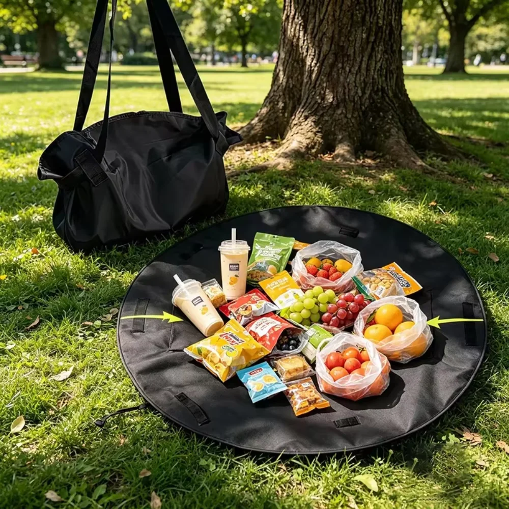 Outdoor Camping Mats Large - 携帯性に優れた2WAY仕様の屋外用キャンプ収納バッグ＆ピクニックマット。折りたたみ可能で大容量。ハイキング、旅行、ショッピングに最適なトートバッグ。