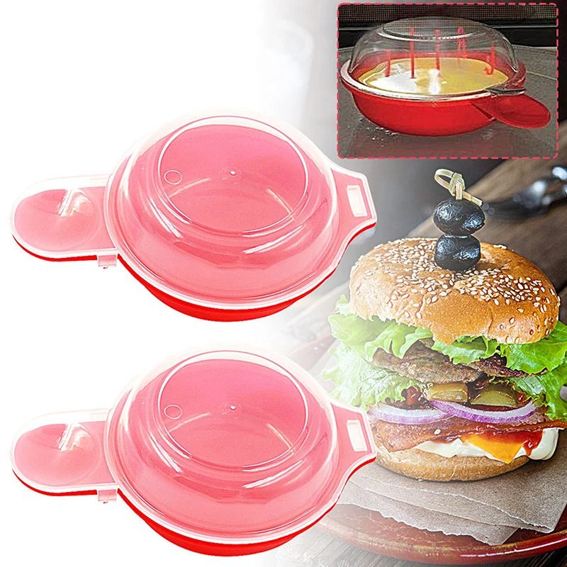 2pcs/set, Easy Eggwich Microwave Egg Cooker, Red And Clear, Kitchen Gadgets, Kitchen Accessories