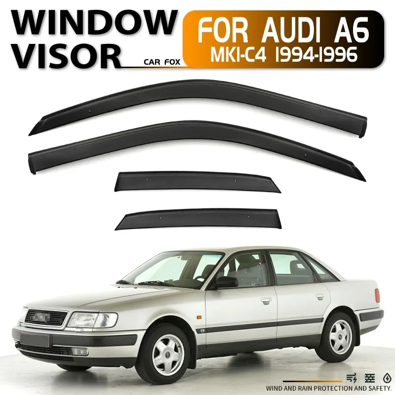 4Pcs Window Visor For AUDI A6 MK1 C4 1994-1996 Weathershield Sun Rain Deflector Guard Car Window Deflector