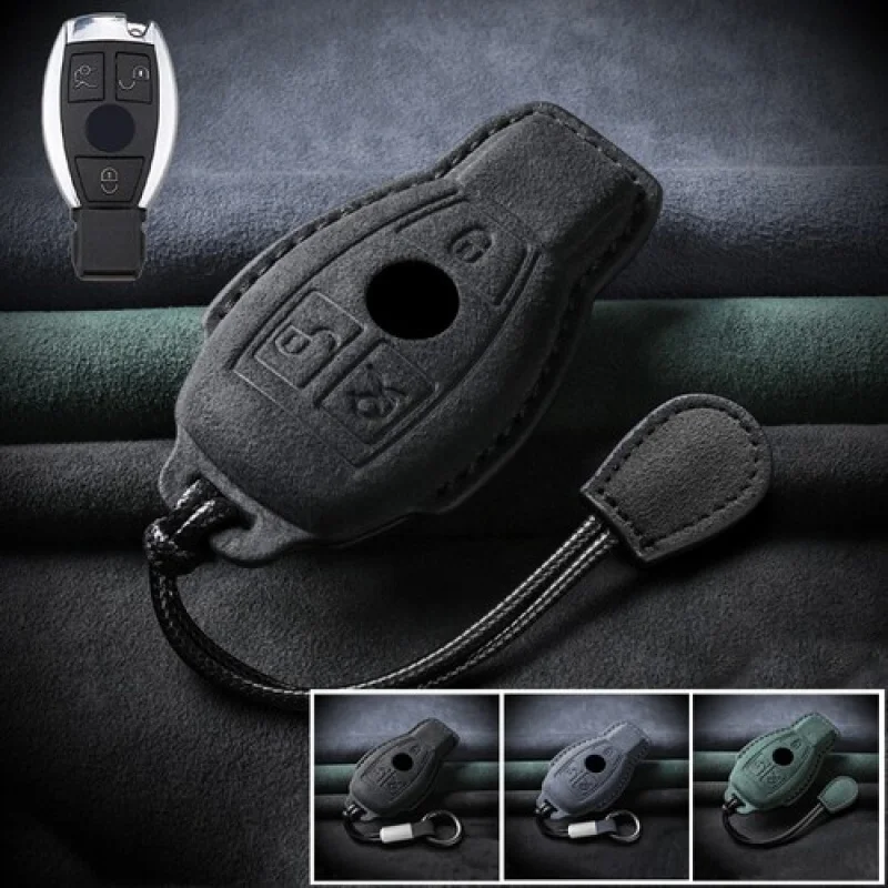 A + جلد الغزال سيارة مفتاح فوب غطاء لمرسيدس بنز C E S G CLS CLA CLK GLK #1