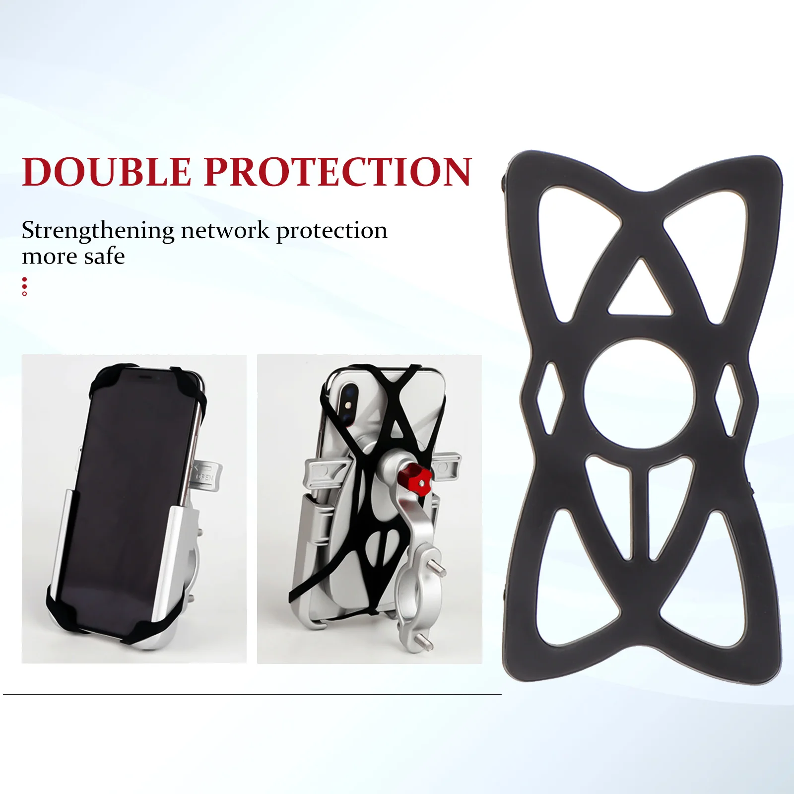 

1Pcs Bike Handlebar Phone Holder Adjustable Motorcycle Phone Mount Two Claw Rotation Anti Skid Vibration Resistant