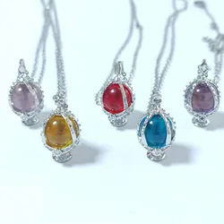 Anime Puella Magi Madoka Magica Kaname Madoka Akemi Homura Cosplay Necklace SOUL GEM Zircon Pendant Choker Jewelry Accessories