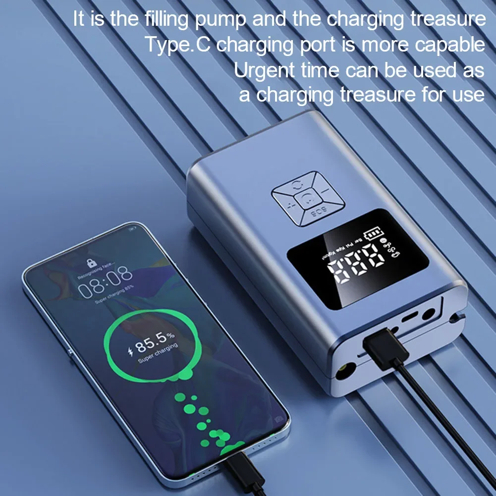 Car Portable Air Pump Electric Car Tire Wireless Mini Pump Versatile Inflating Function Dual-function As A Power Bank High-end