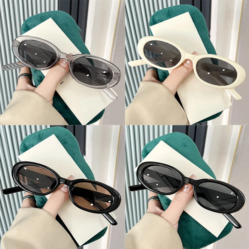 

Fashion Trend Small Frame Oval Shape Sunglasses For Men Women Vintage Outdoor Leisure Sunglasses Street Photography Props
