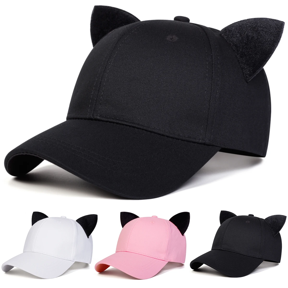 Unisex Cute Cat's Ears Baseball Caps Spring Autumn Outdoor Adjustable Casual Hats Sunscreen Hat Sports Cap