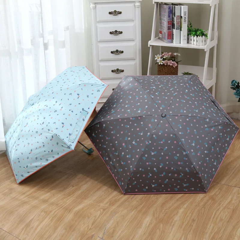 Mini Women Pocket Small Umbrella Anti UV Sun Umbrella Rain Windproof Light Folding Portable Umbrellas for Boy Girl