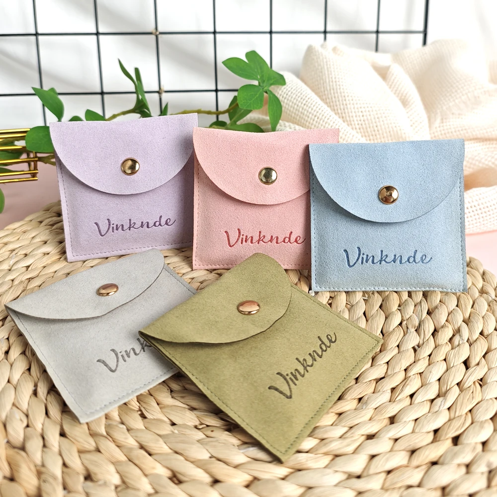 

Custom Logo 50Pack Small Velvet Microfiber Button Pouch Suede Jewelry Gift Packaging Bag Earrings Rings Storage Display Sack