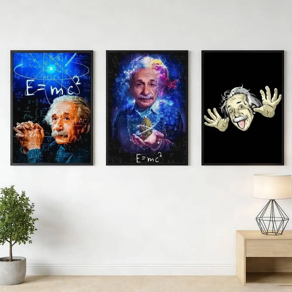 

Забавные милые постеры-наклейки E-E-EINSTEINS, классический художественный принт, ретро-эстетика, HD-декор для стен, подарок для гостиной, домашнего офиса