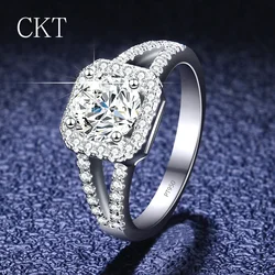 Never Fade Original PT950 Platinum Rings 1ct Round D Color VVS1 Moissanite Diamond Eternal Rings Wedding Accessories for Women